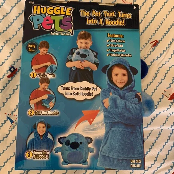 Ontel Huggle Pets Hoodie NWT Huggle Pets Kids Plush Animal Hoodie